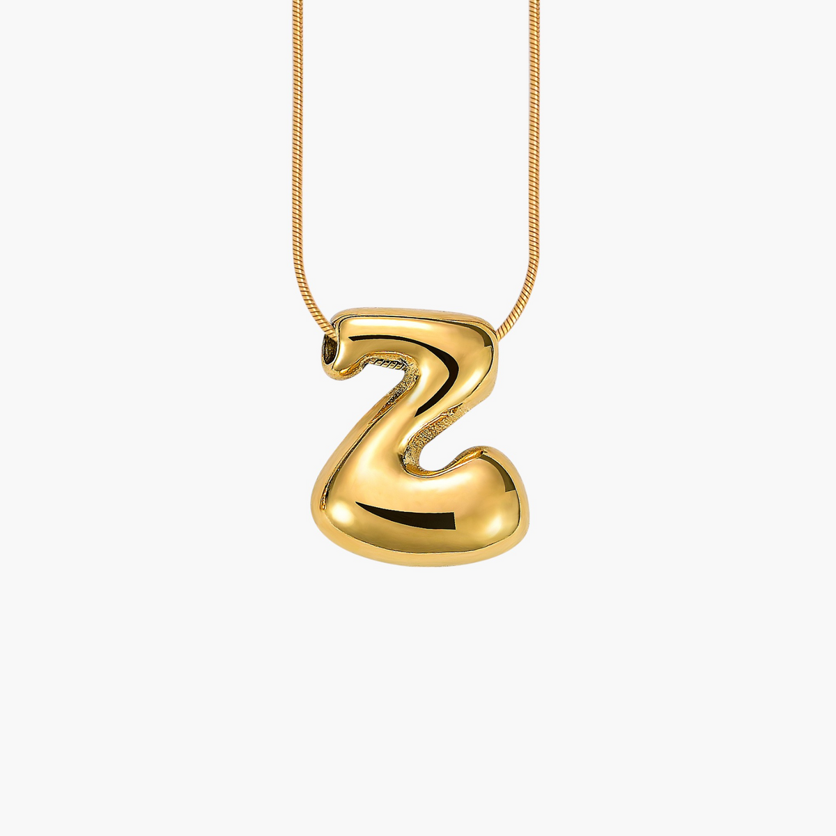 Collana con Iniziale a Lettera a Bolle Dorata