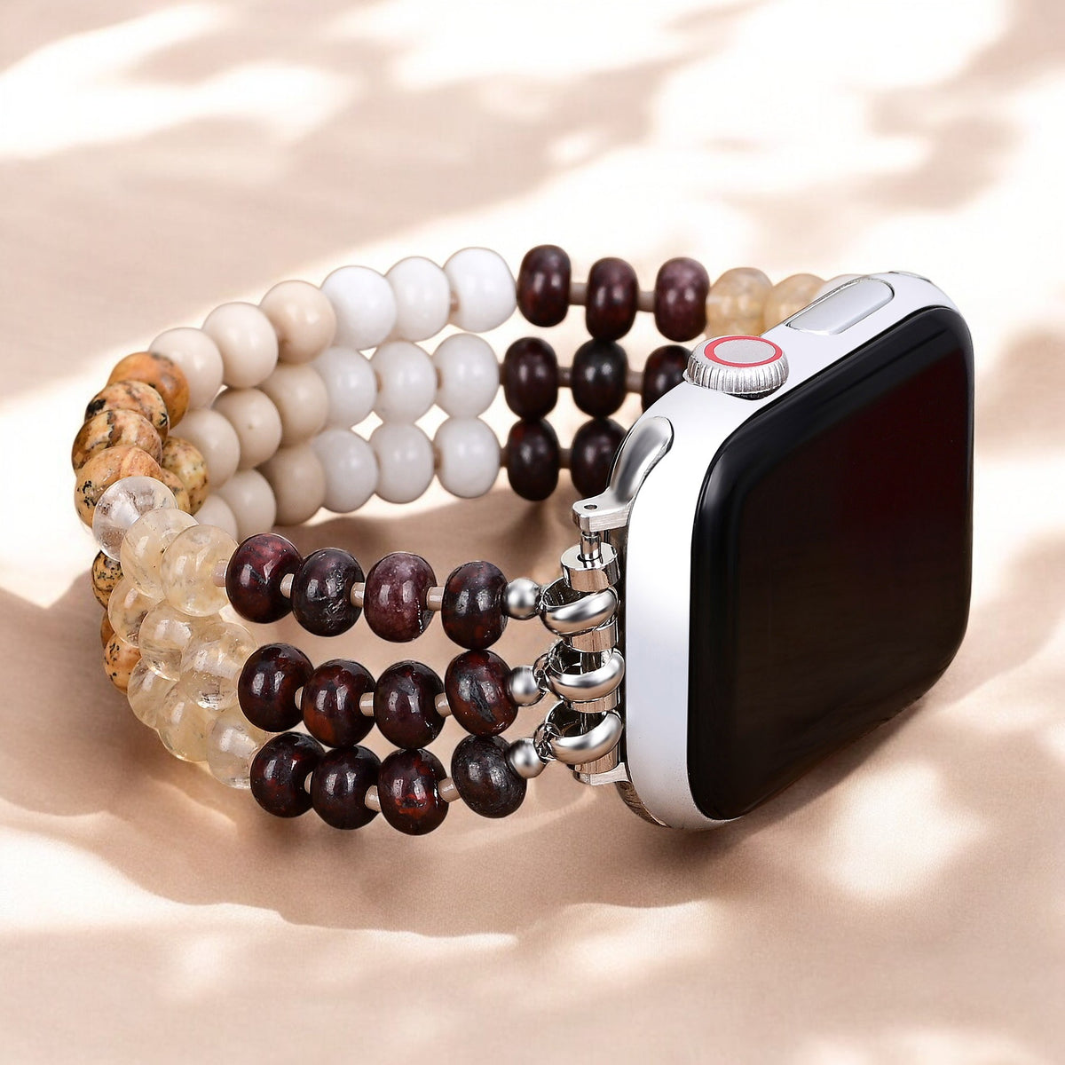 Cinturino Apple Watch elasticizzato in pietra sabbia dorata