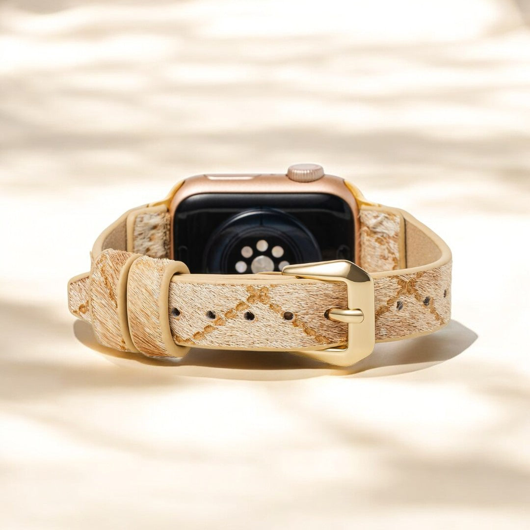 Cinturino in pelle Driftwood Hues per Apple Watch