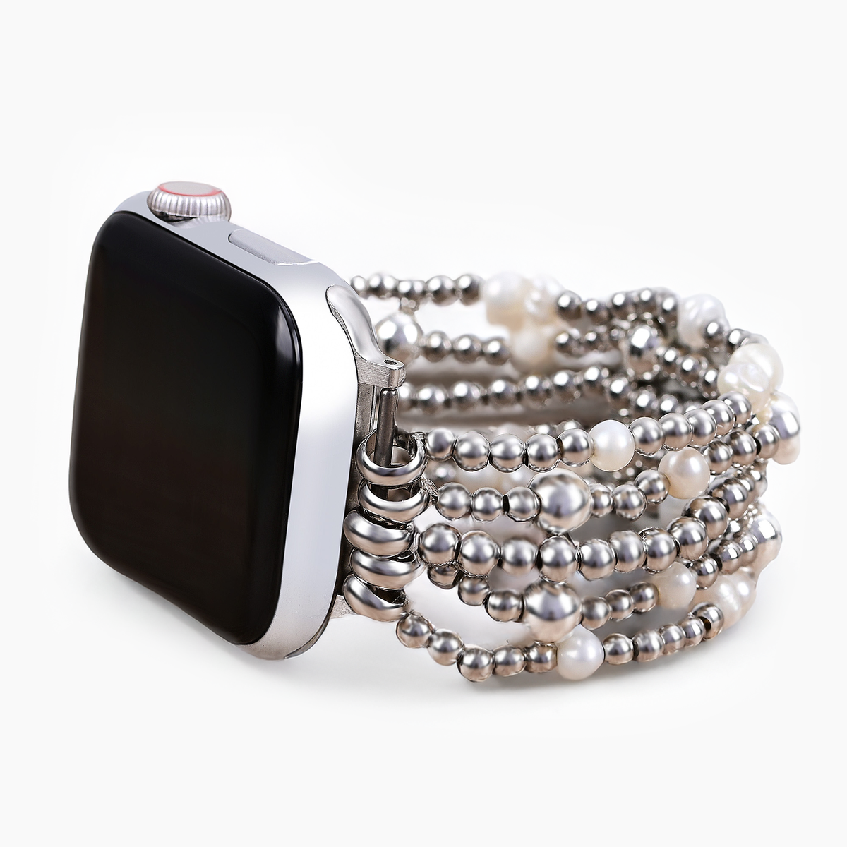 Cinturino Apple Watch elasticizzato con perle scintillanti