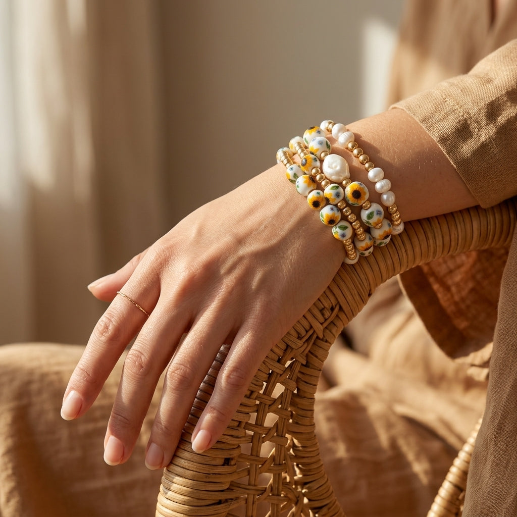 Set di bracciali Porcelain Garden Sunlit Bloom
