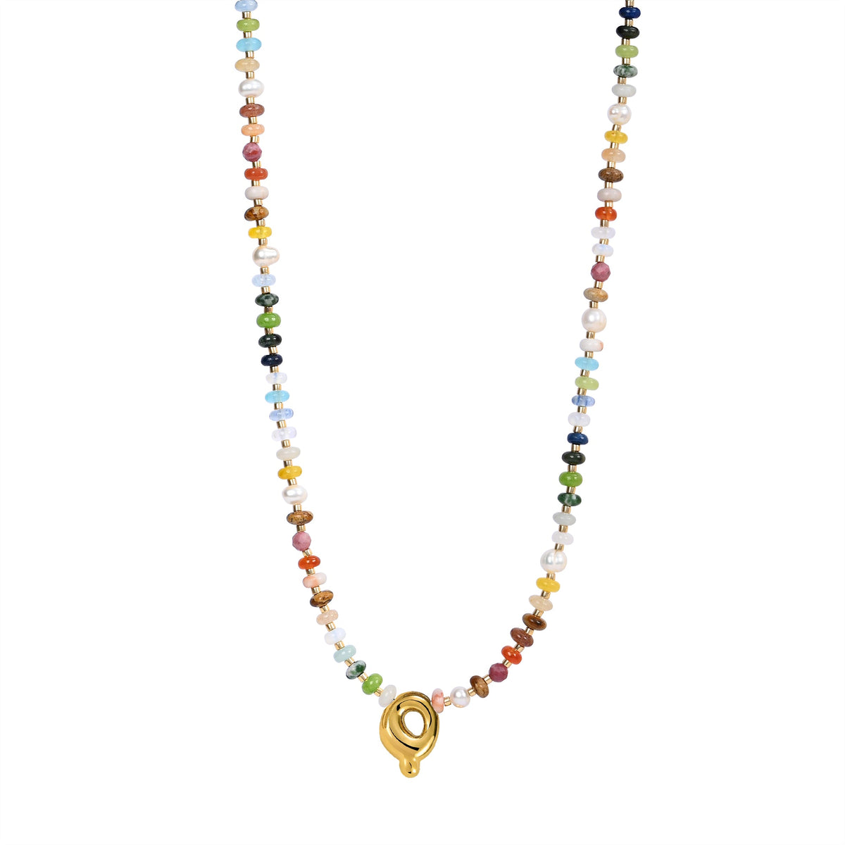 Collana con lettere a bolle multicolore