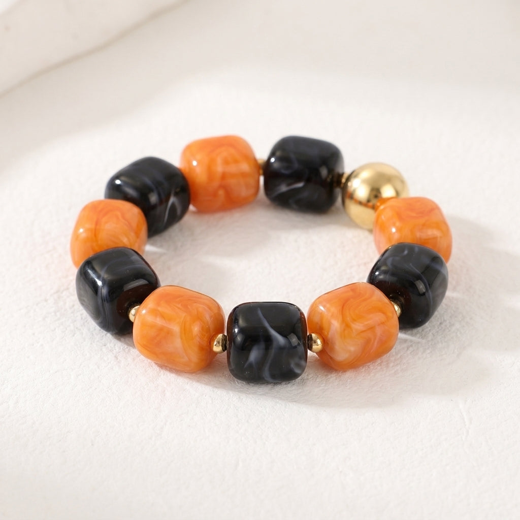 Bracciale chunky di Halloween Zucca al crepuscolo
