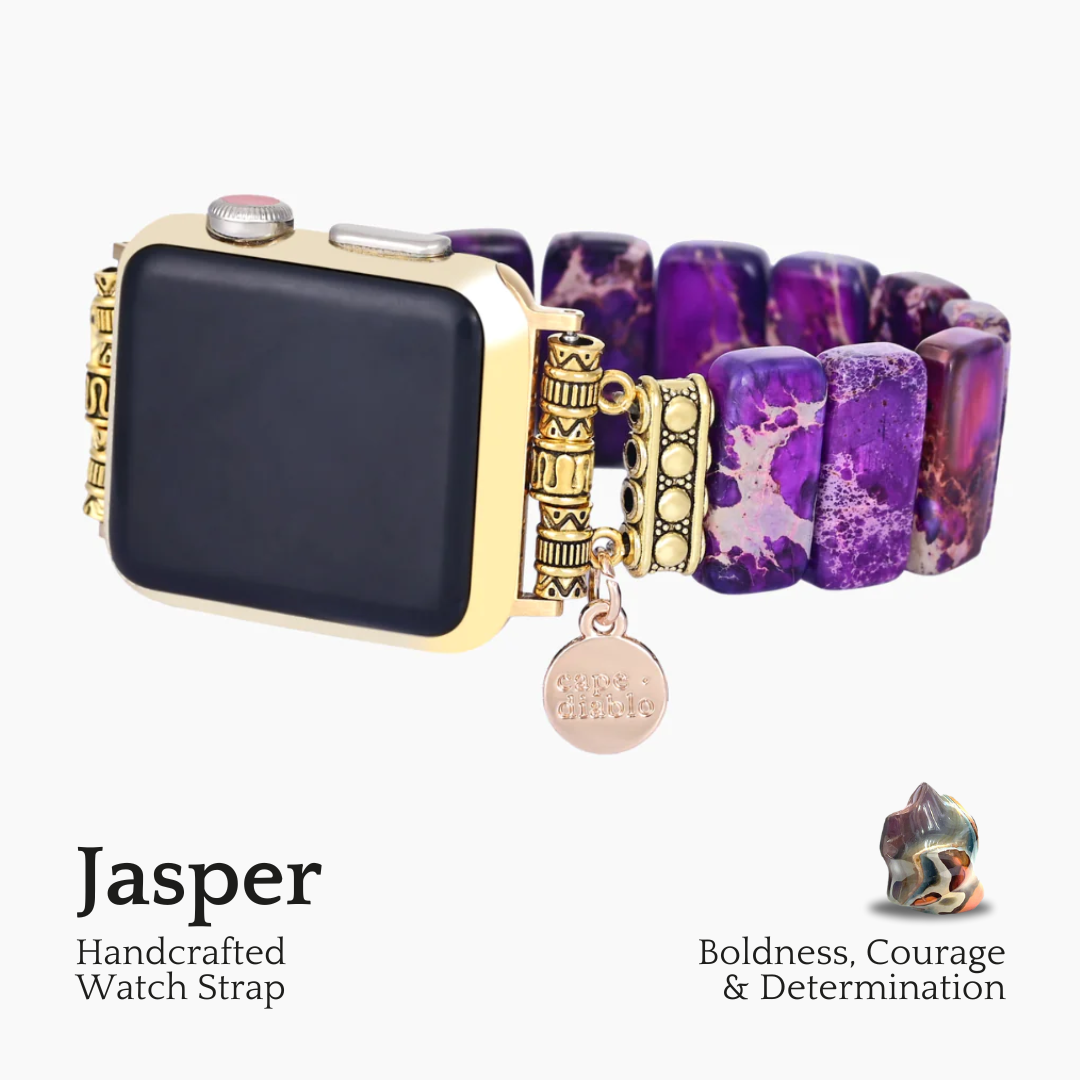 Cinturino elasticizzato Apple Watch in diaspro tibetano indaco