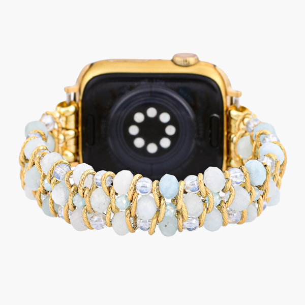 Cinturino intrecciato Apple Watch color acquamarina luminosa