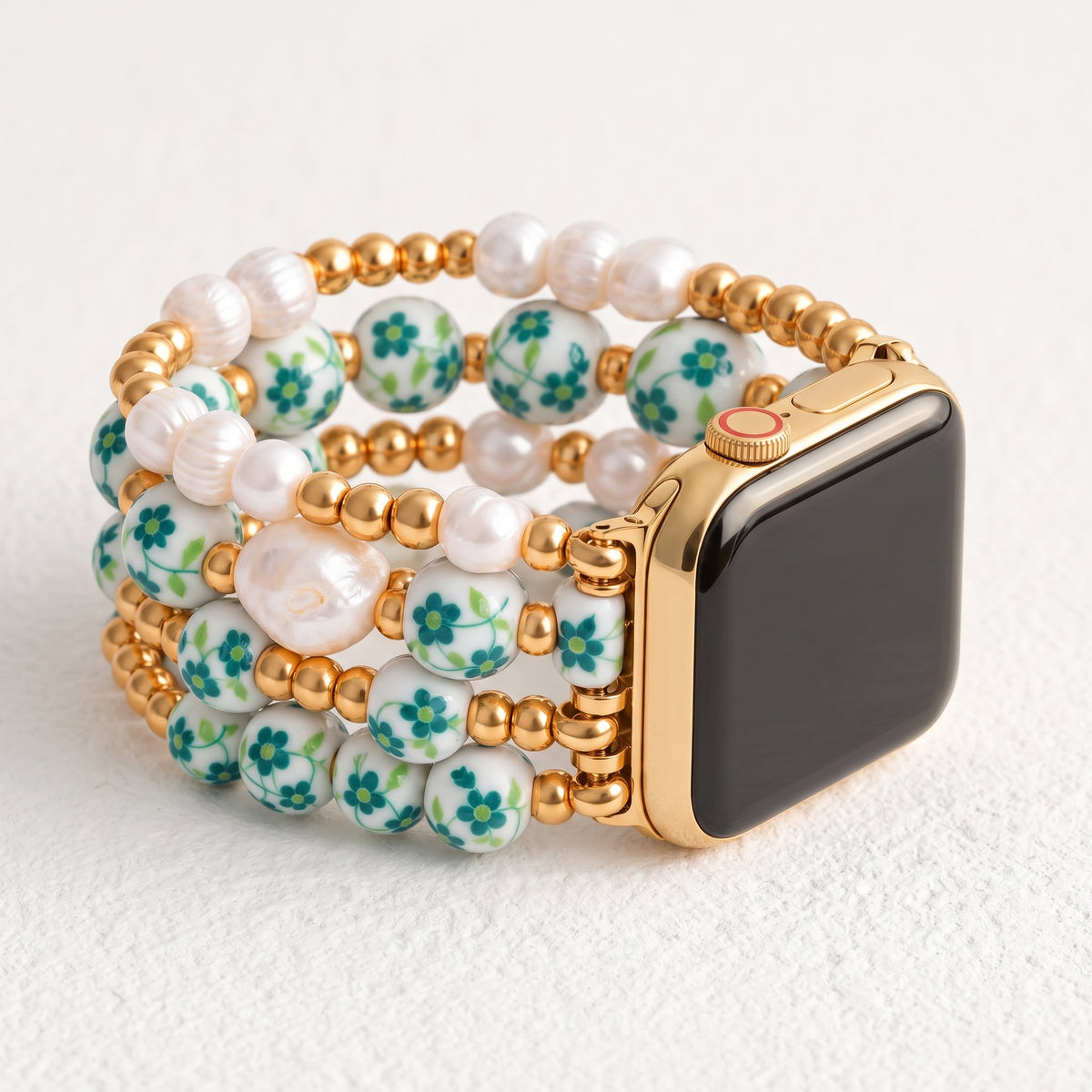 Cinturino Apple Watch Porcelain Garden Emerald Grove