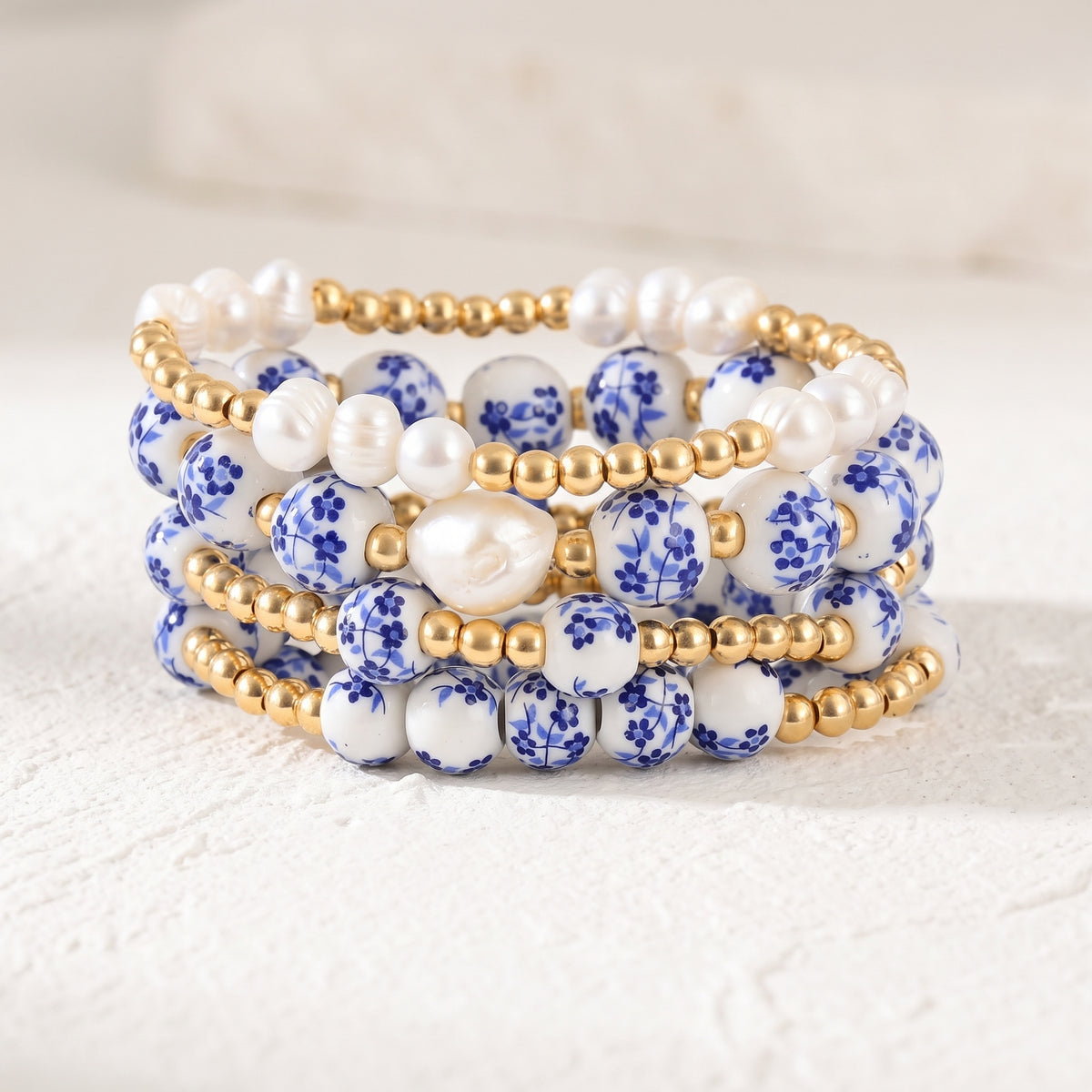 Set di bracciali Porcelain Garden Sapphire Bloom