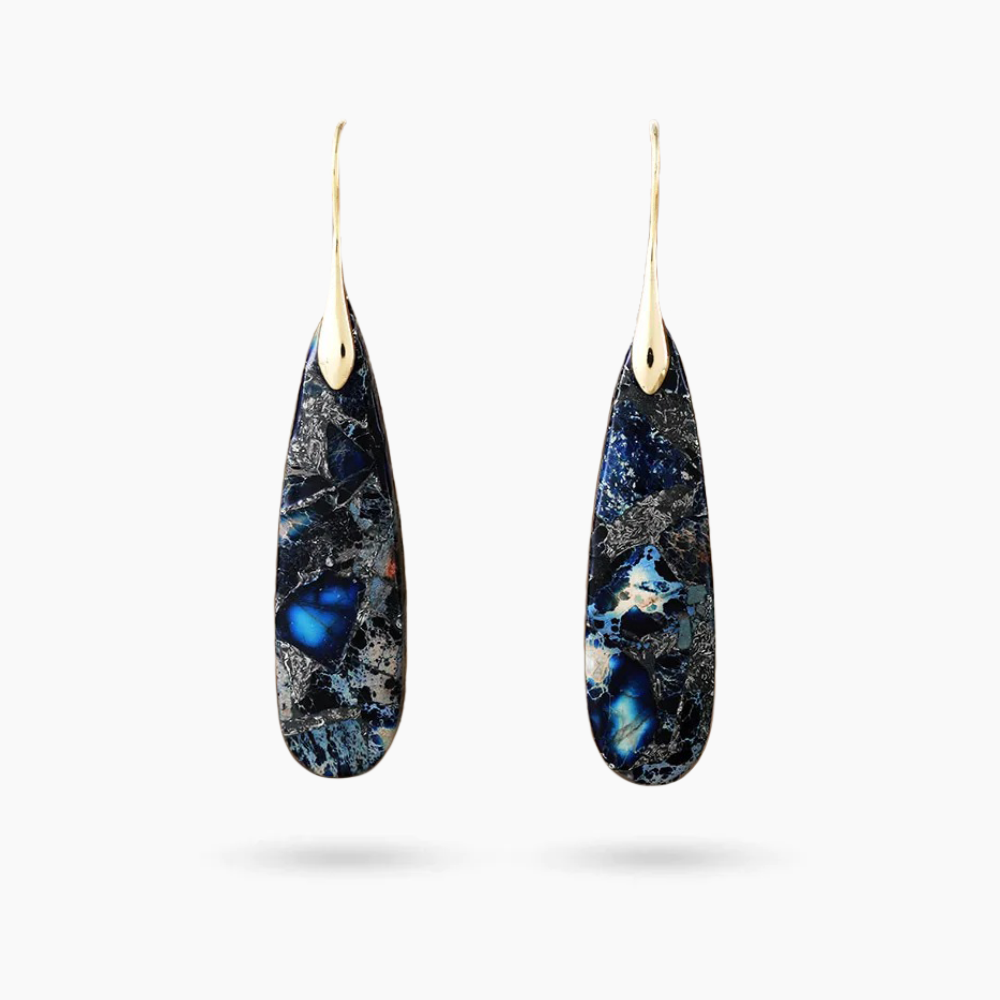 Orecchini a goccia Navy Horizon Jasper