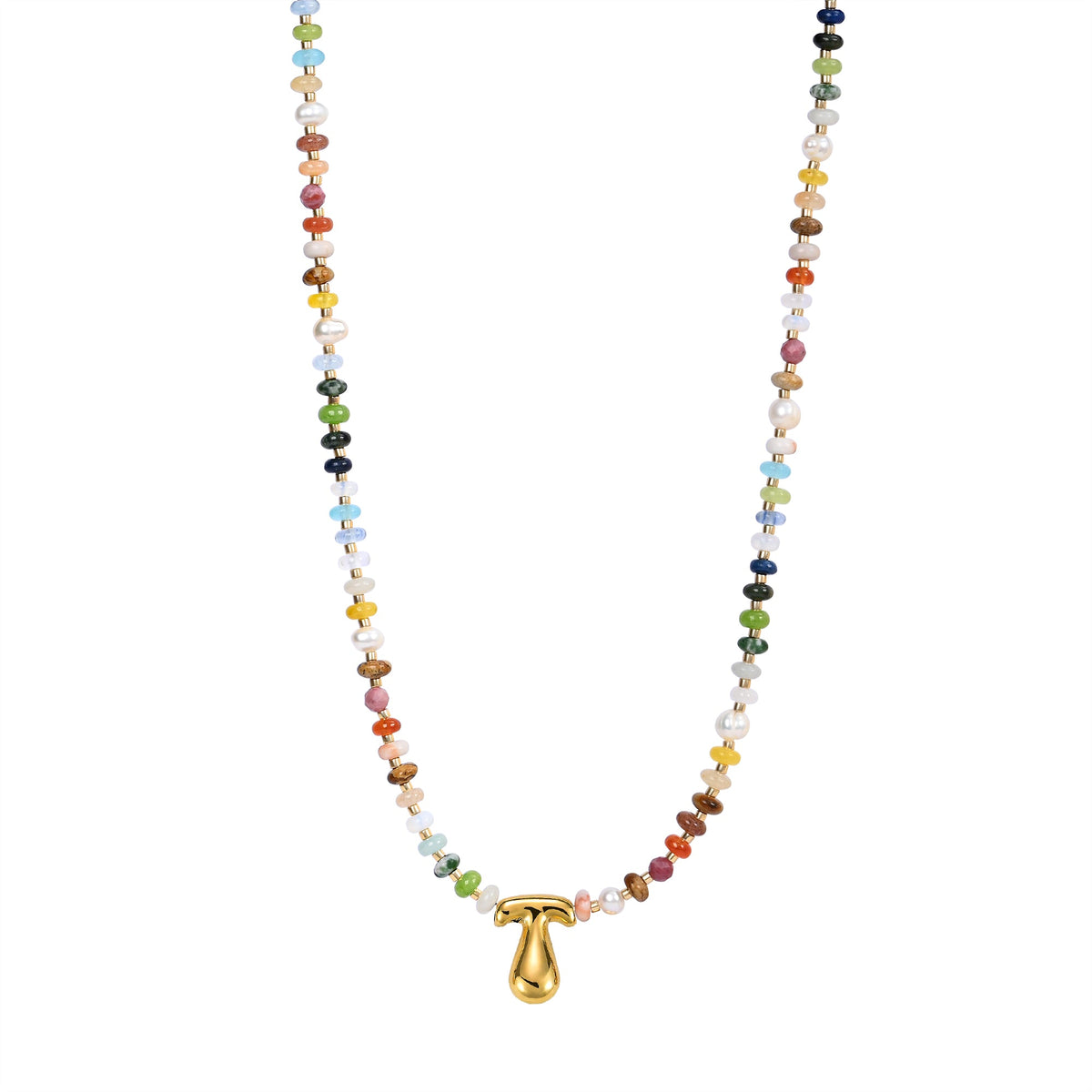 Collana con lettere a bolle multicolore