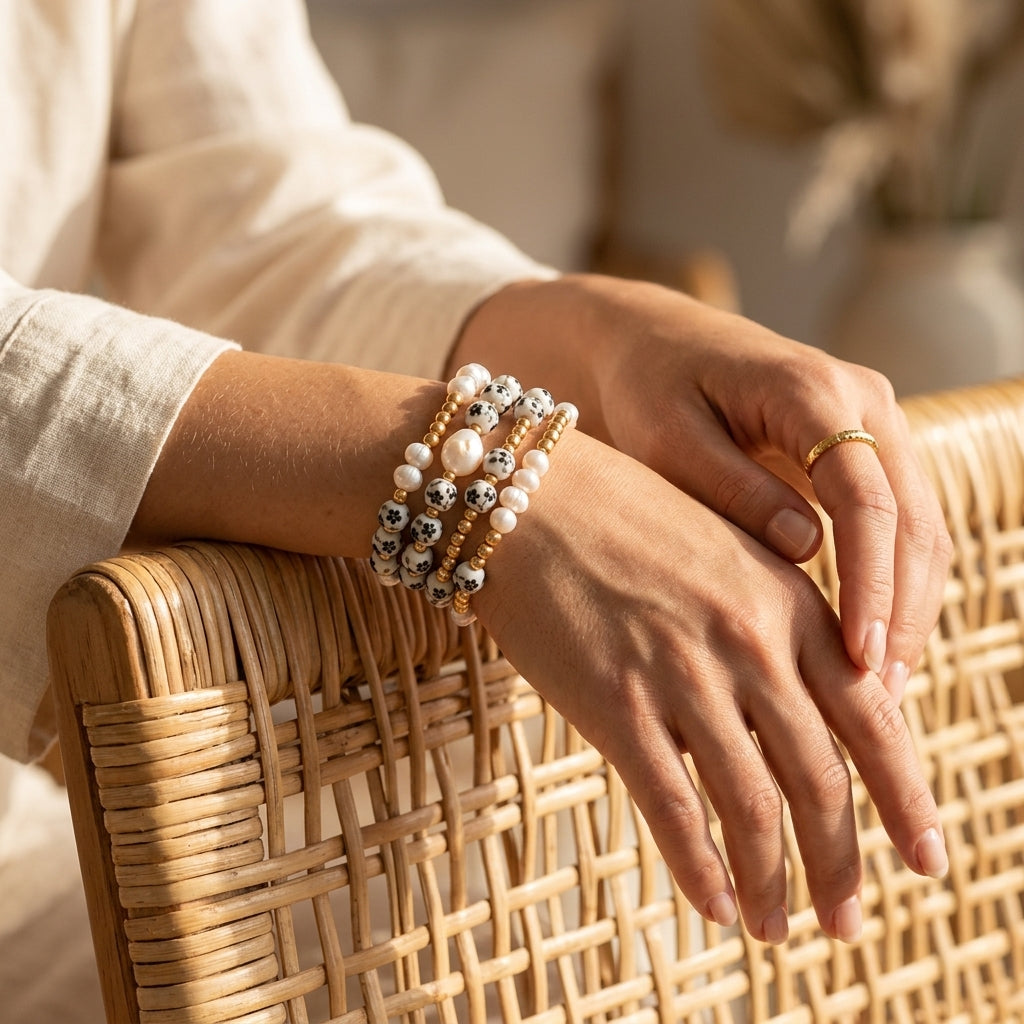 Set di bracciali Porcelain Garden Midnight Bloom