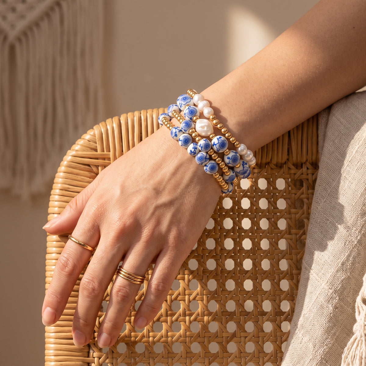 Set di bracciali Porcelain Garden Blue Blossom