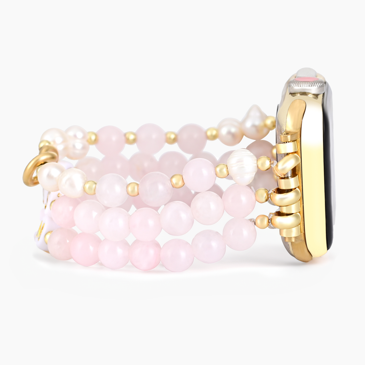 Cinturino elasticizzato Apple Watch personalizzato in Quarzo Rosa