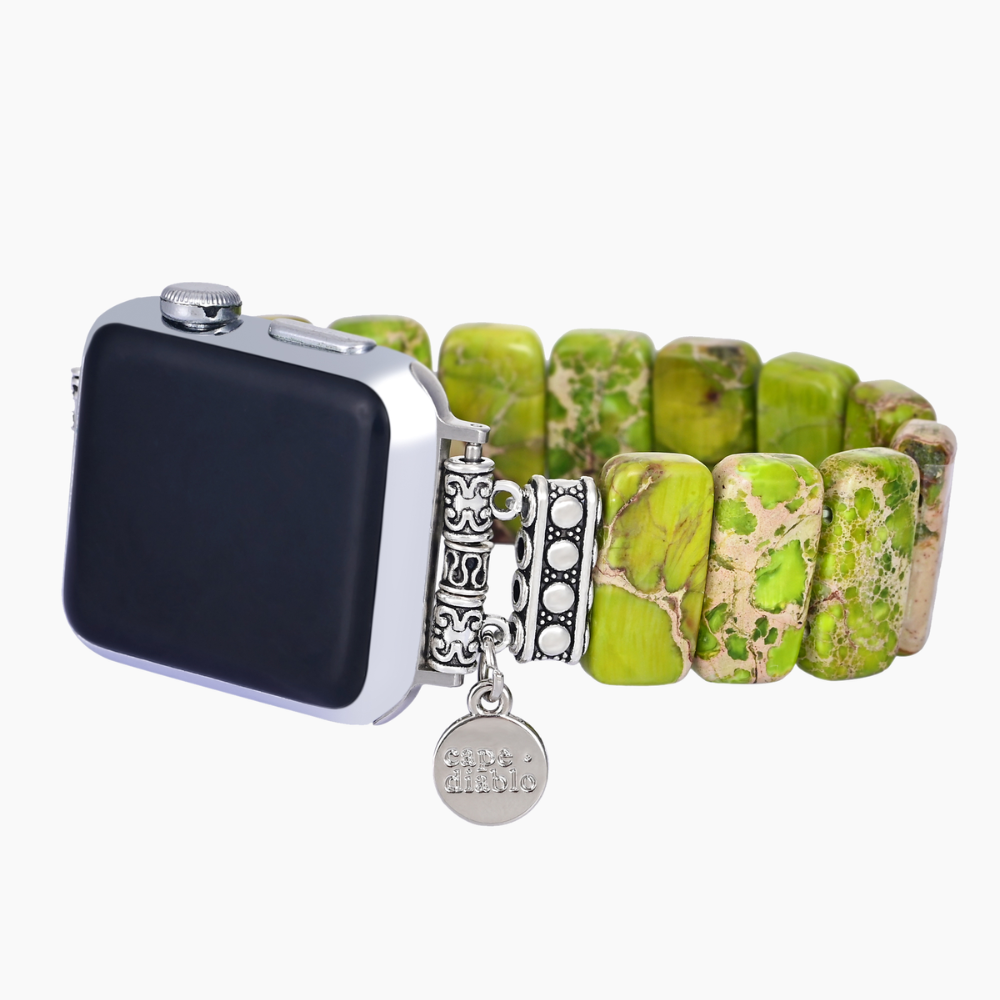 Cinturino elasticizzato Lime Tibetan Jasper per Apple Watch