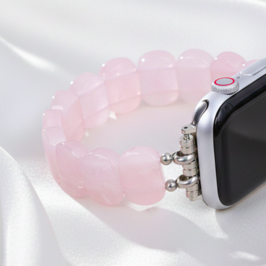 Cinturino elastico per Apple Watch in quarzo rosa tenue