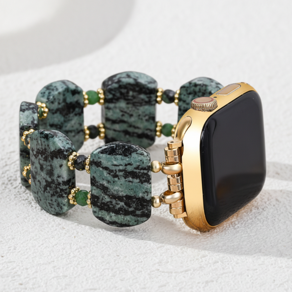 Cinturino per Apple Watch in muschio smeraldo e taxoite
