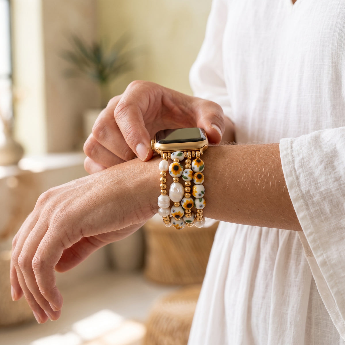 Cinturino Apple Watch Porcelain Garden Sunlit Bloom