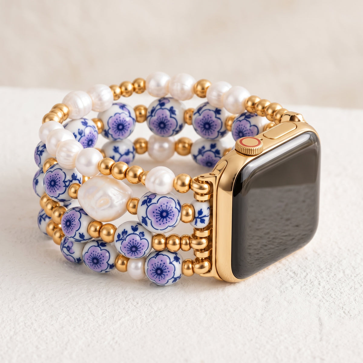 Cinturino Apple Watch Porcelain Garden Lavender Bloom