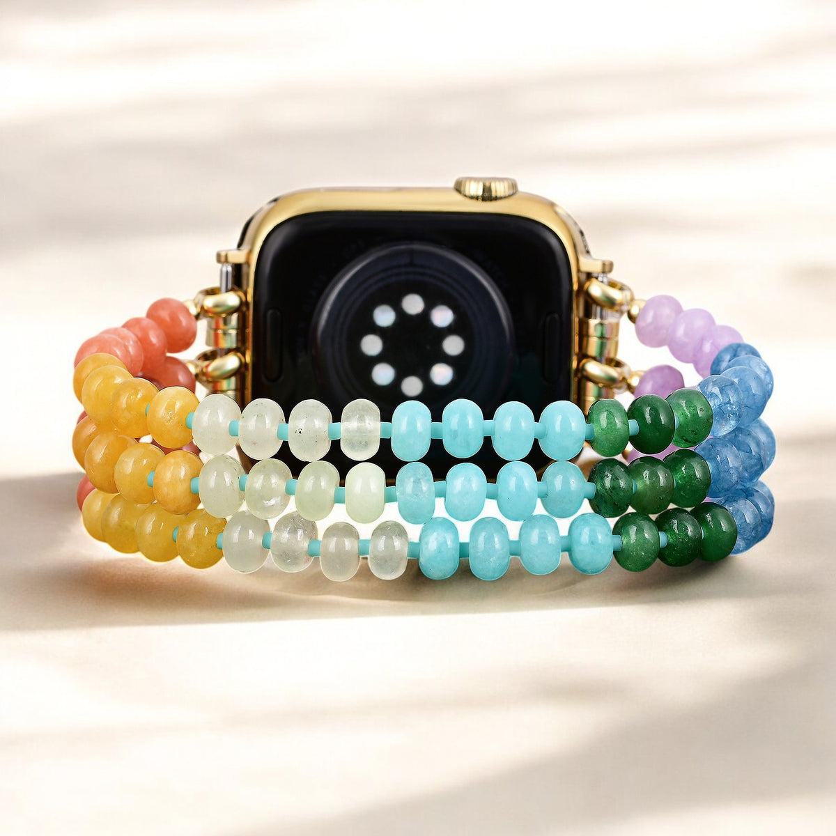 Cinturino Apple Watch elasticizzato con pietra a bagliore arcobaleno