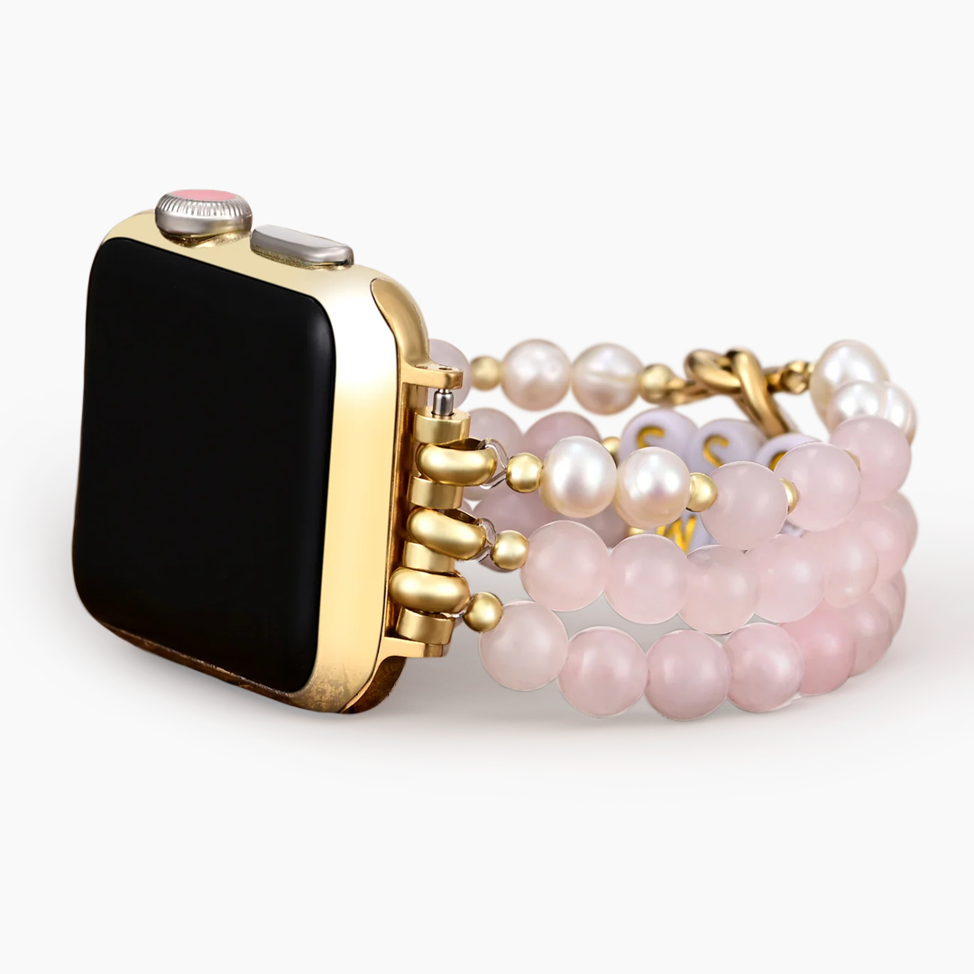 Cinturino elasticizzato Apple Watch personalizzato in Quarzo Rosa