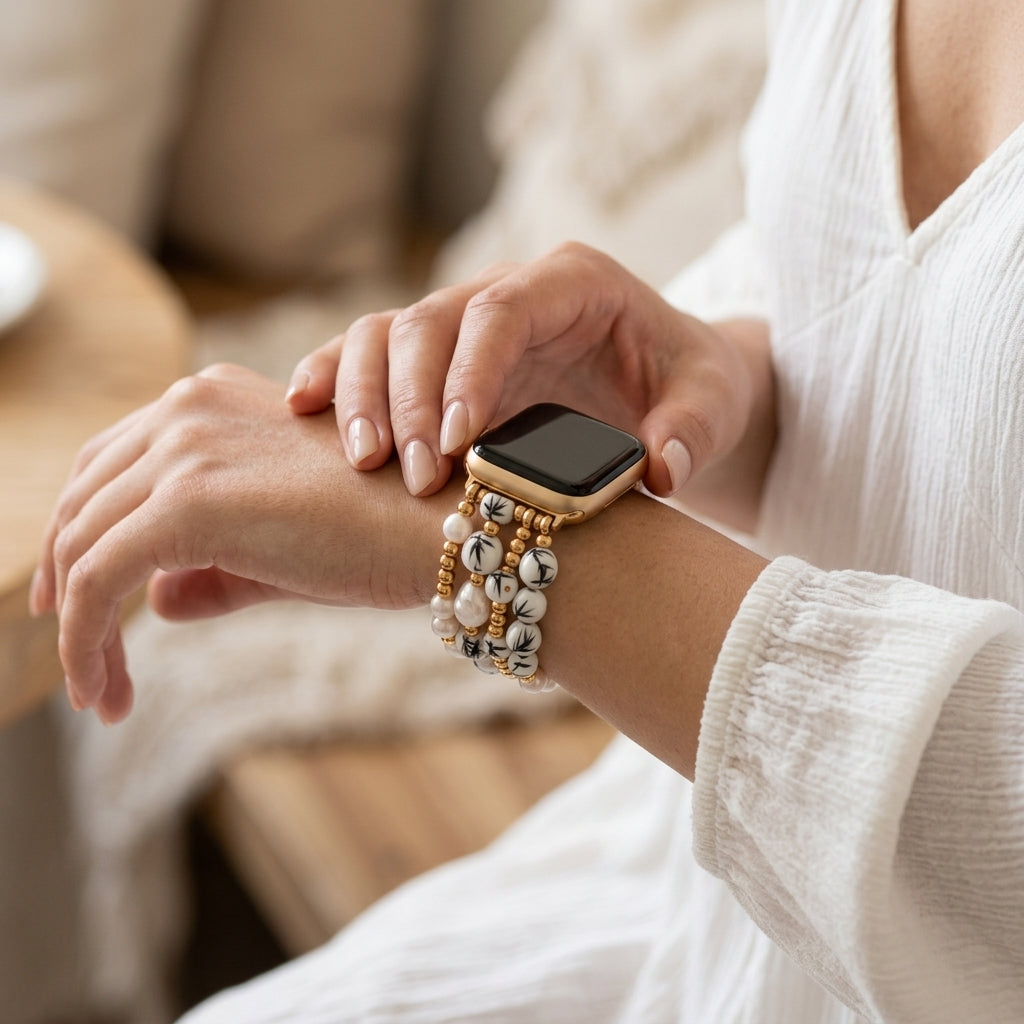 Cinturino Apple Watch Porcelain Garden Bamboo Mist