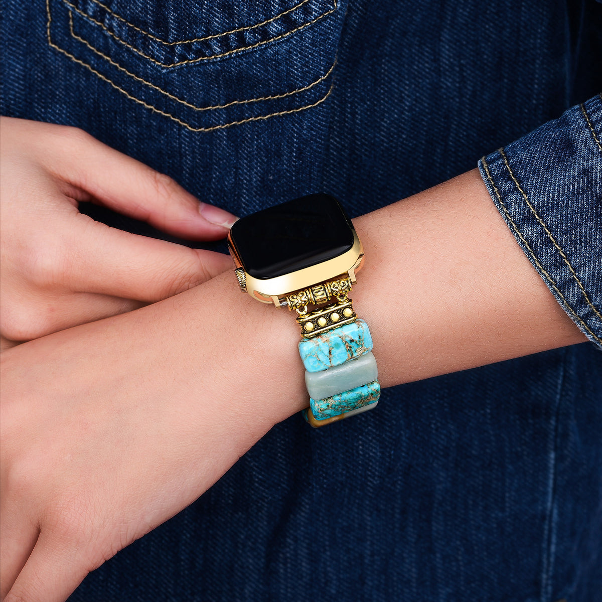 Cinturino Apple Watch elasticizzato Terra Turchese