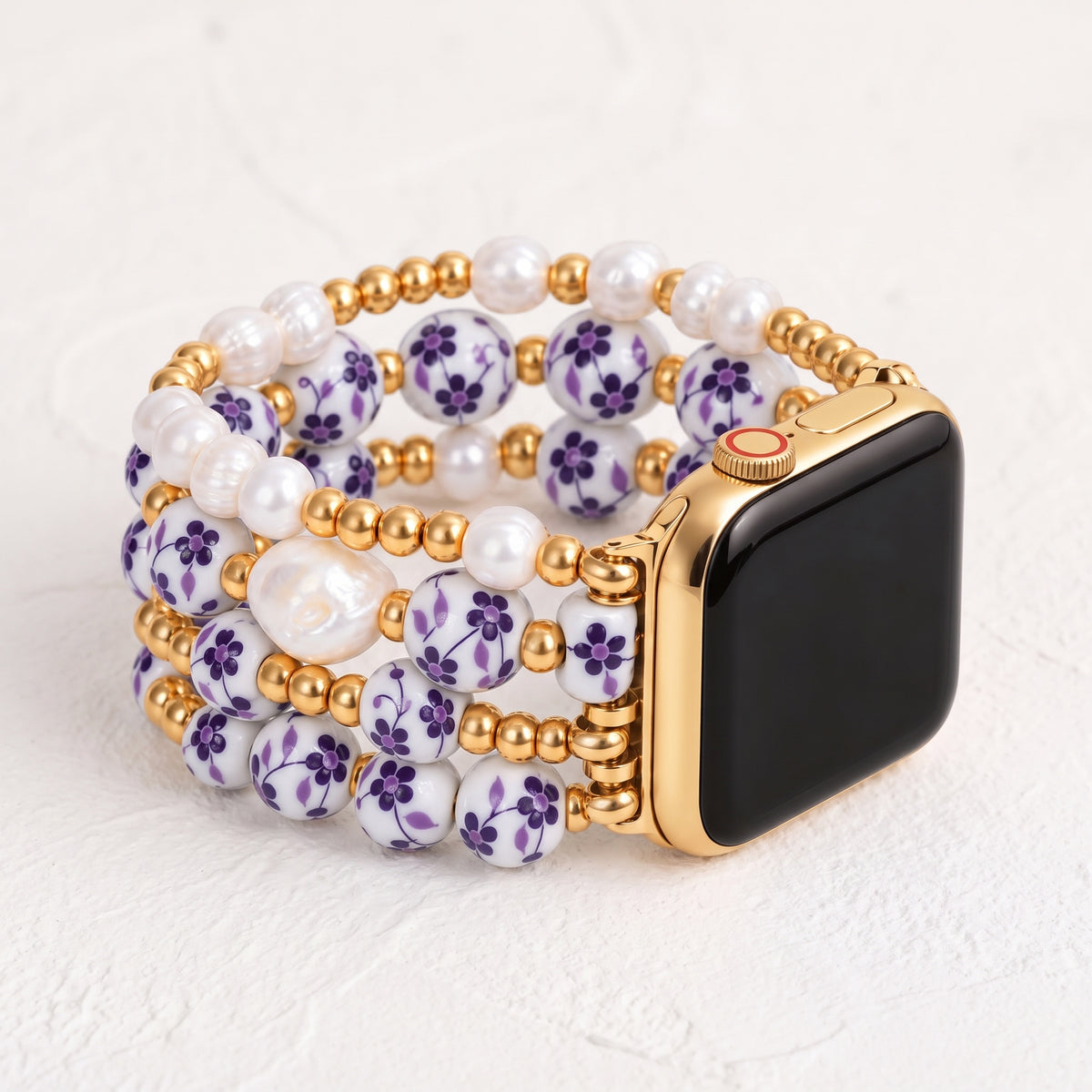 Cinturino Apple Watch Porcelain Garden Violet Bloom