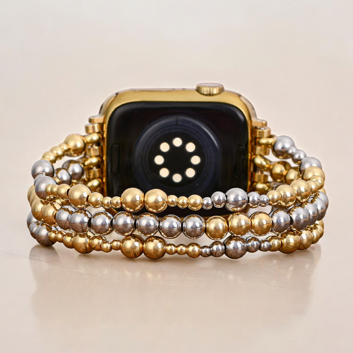 Cinturino elasticizzato in oro sterling per Apple Watch