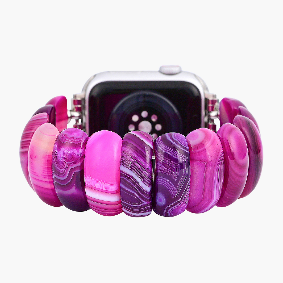 Cinturino elasticizzato Apple Watch in agata Orchidea Radiante