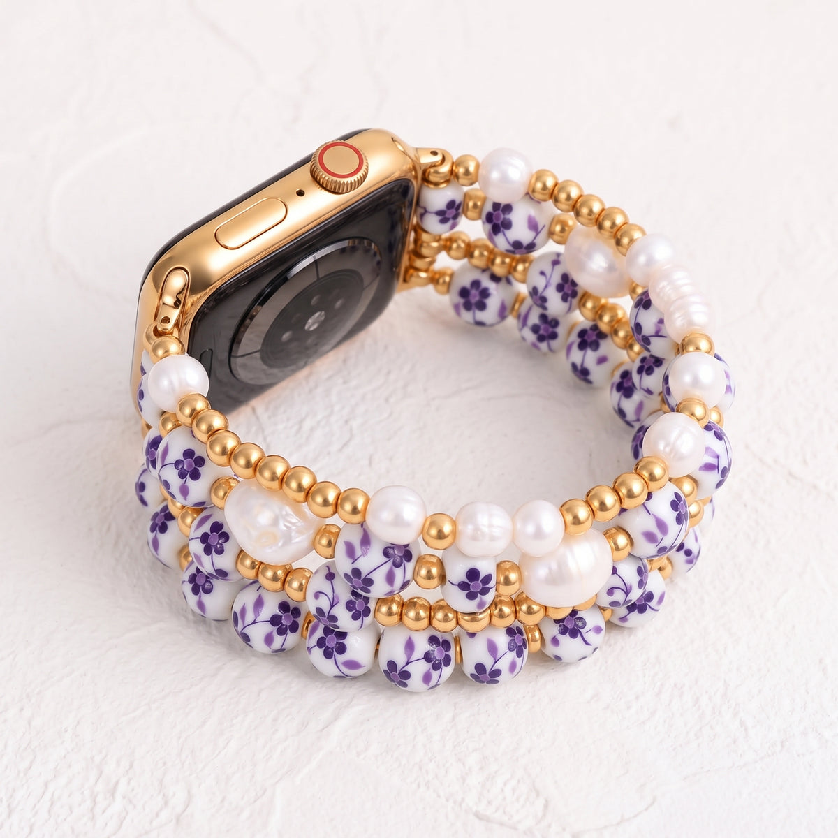Cinturino Apple Watch Porcelain Garden Violet Bloom