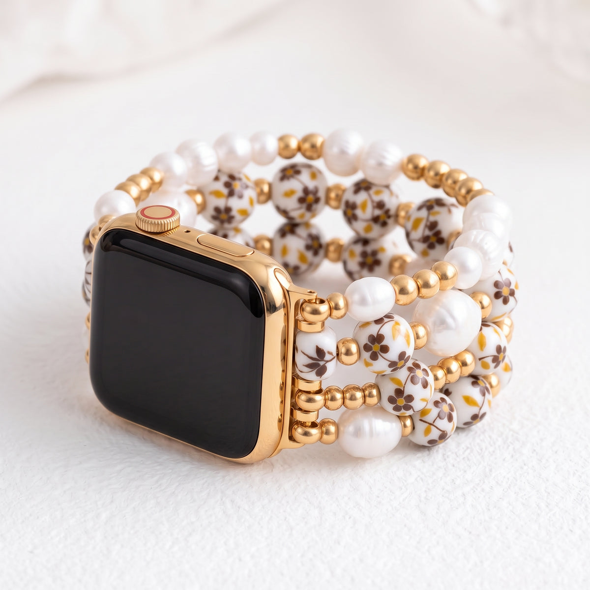 Cinturino Apple Watch Porcelain Garden Golden Meadow