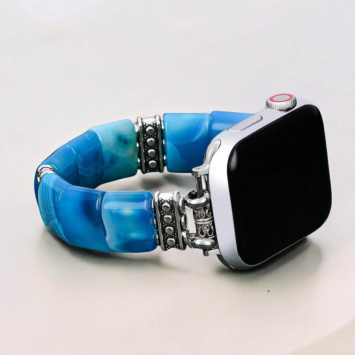 Cinturino elastico Apple Watch in Agata Abisso Sereno