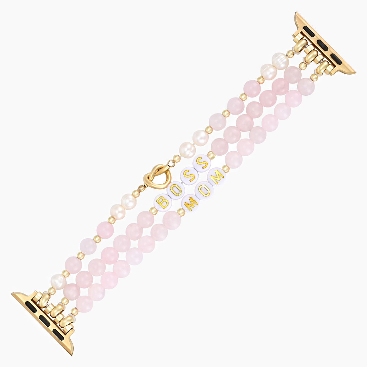 Cinturino elasticizzato Apple Watch personalizzato in Quarzo Rosa