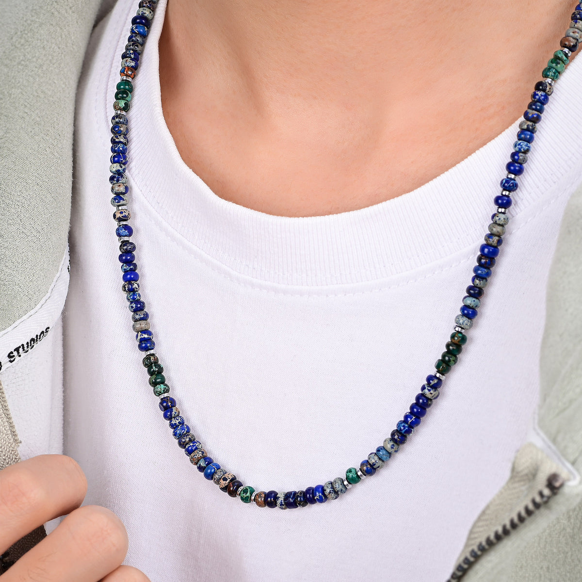 Collana Rugged Jasper da Uomo