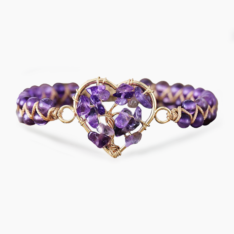 Braccialetto Amethyst Heart Tree of Life