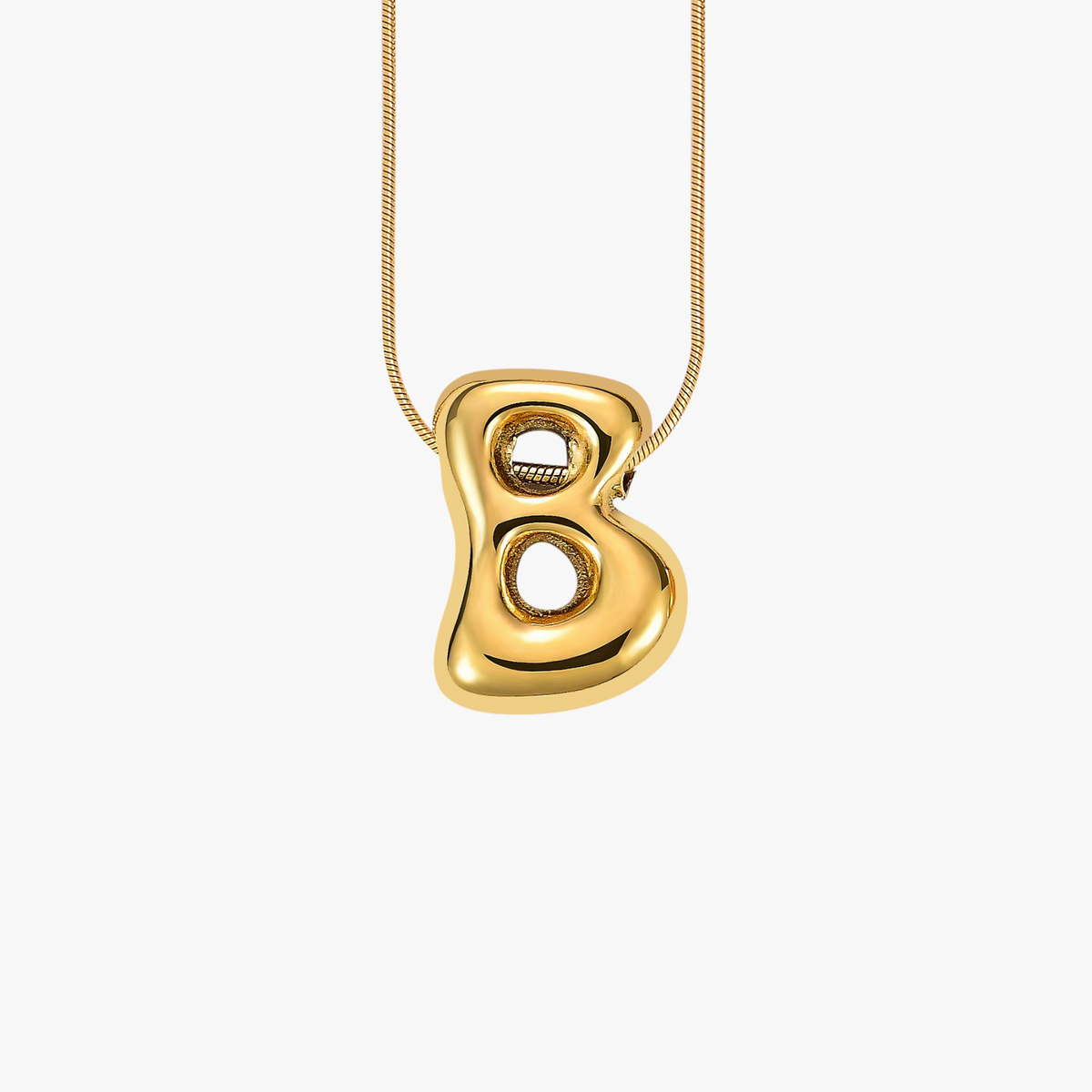 Collana con Iniziale a Lettera a Bolle Dorata