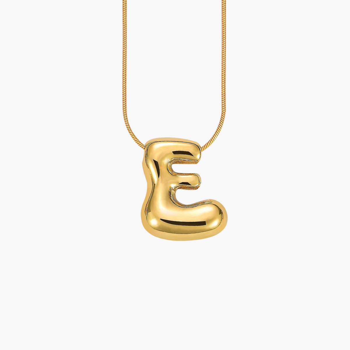 Collana con Iniziale a Lettera a Bolle Dorata