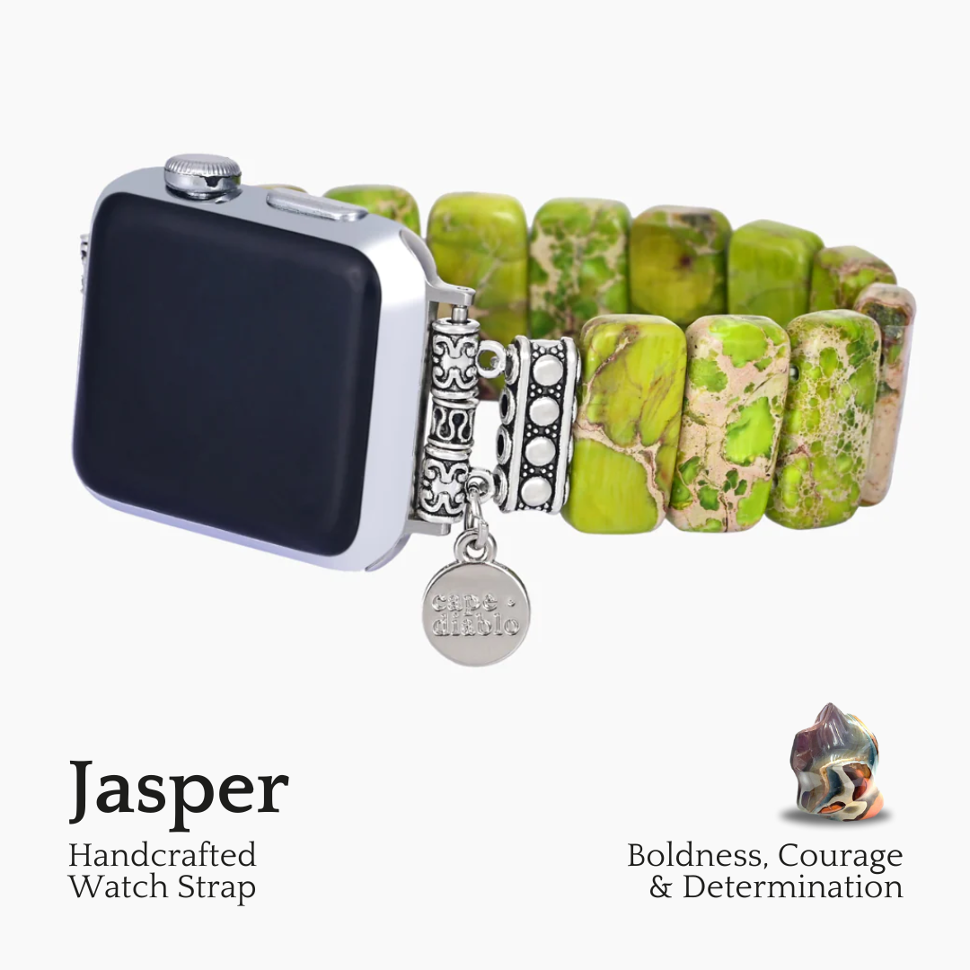 Cinturino elasticizzato Lime Tibetan Jasper per Apple Watch