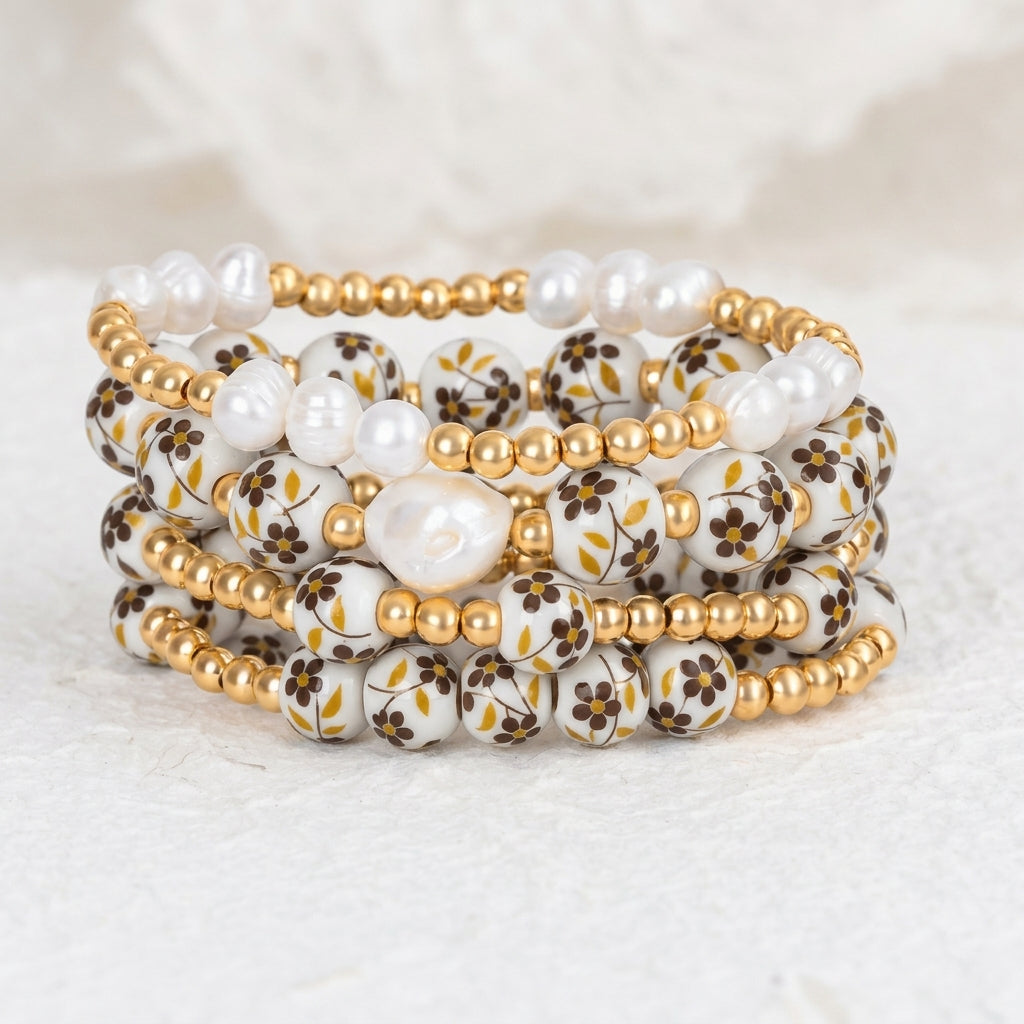 Set di bracciali Porcelain Garden Golden Meadow