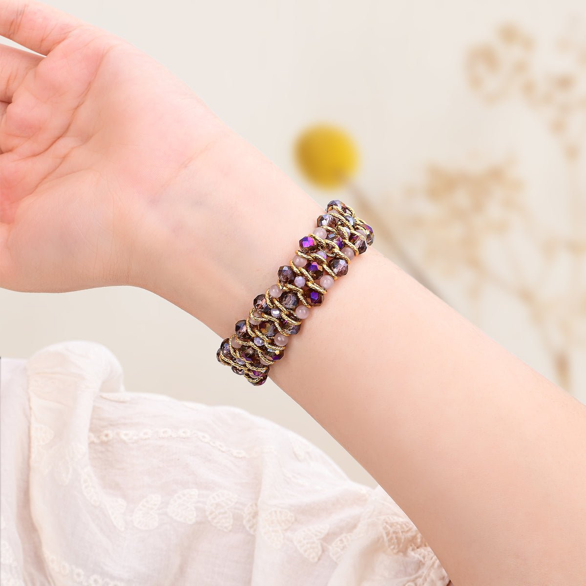 Cinturino intrecciato Golden Serenity Gem per Apple Watch