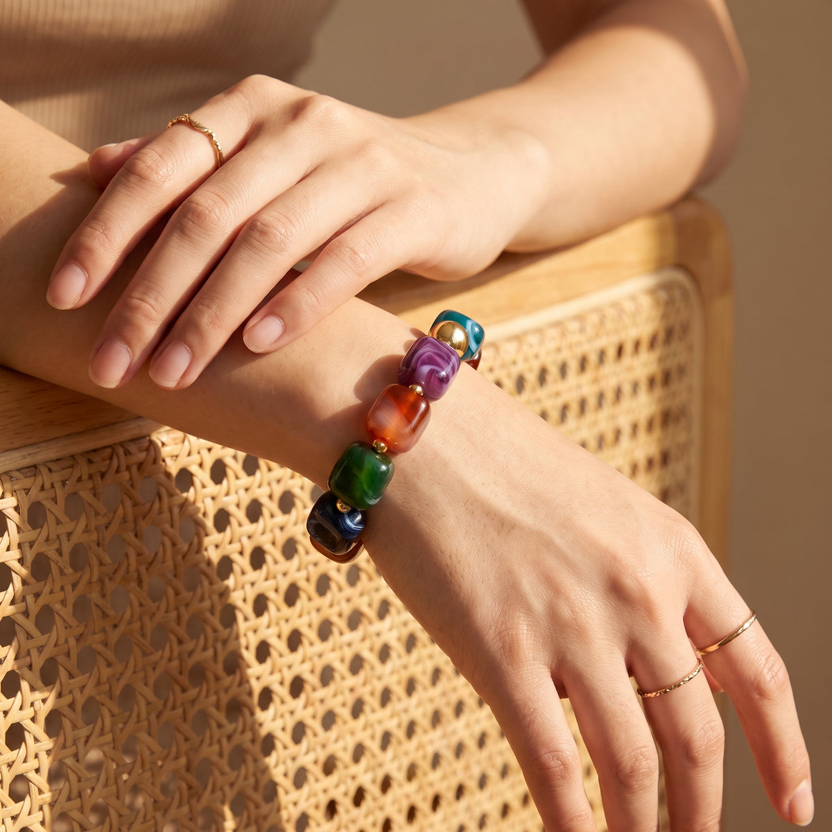 Bracciale chunky mistico arcobaleno misto