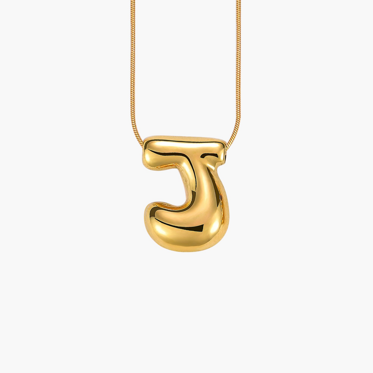 Collana con Iniziale a Lettera a Bolle Dorata