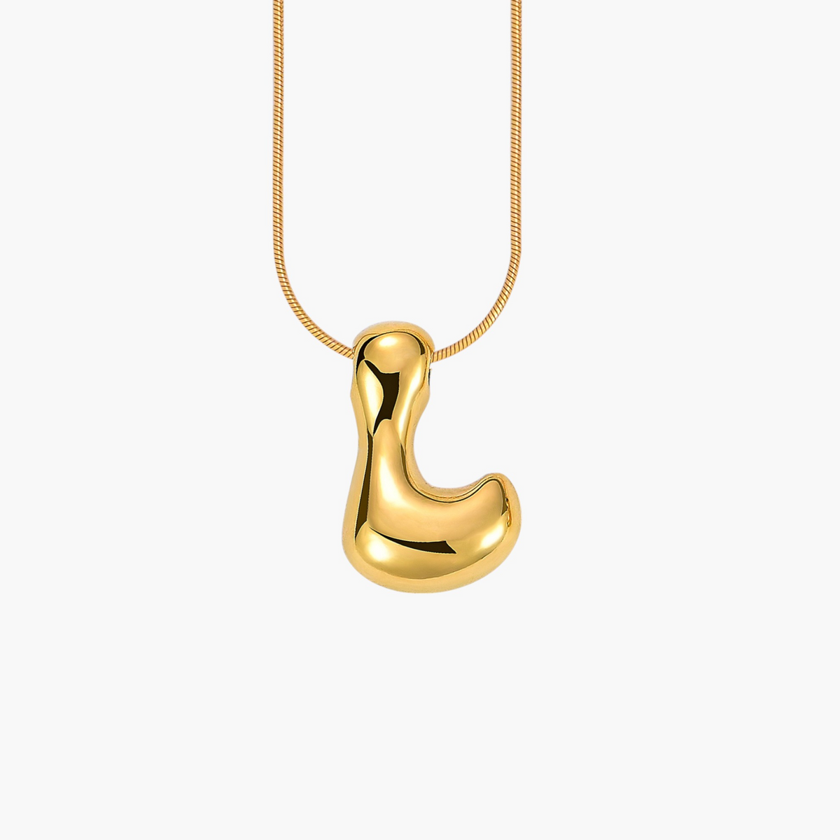 Collana con Iniziale a Lettera a Bolle Dorata