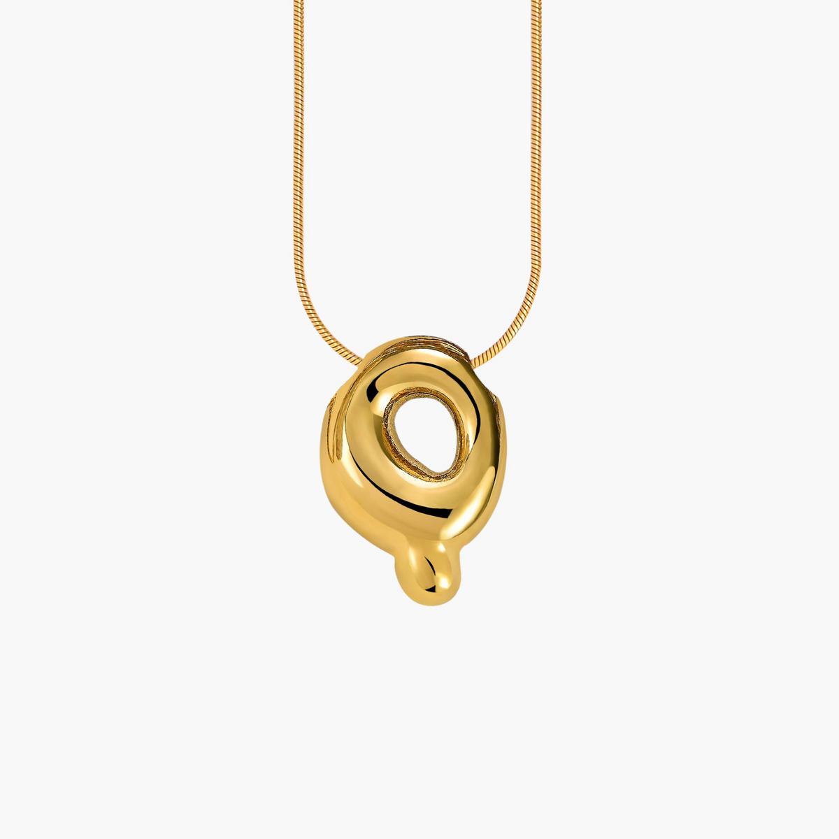 Collana con Iniziale a Lettera a Bolle Dorata
