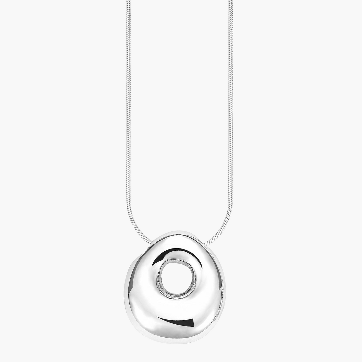 Collana con Iniziale a Lettera a Bolle Argento Luminoso
