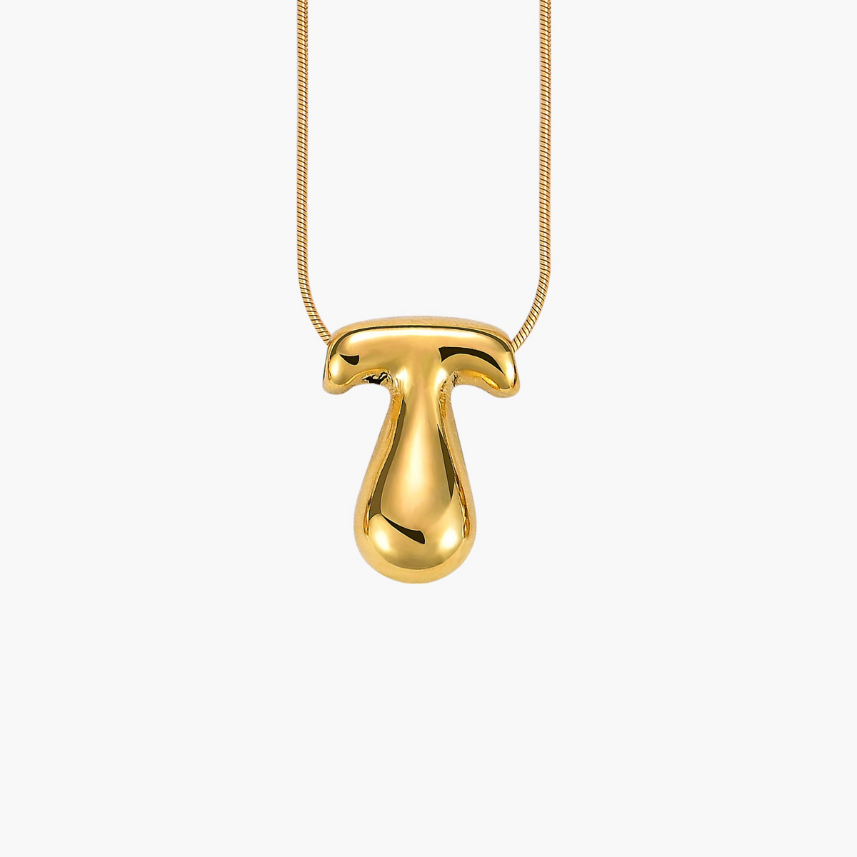 Collana con Iniziale a Lettera a Bolle Dorata