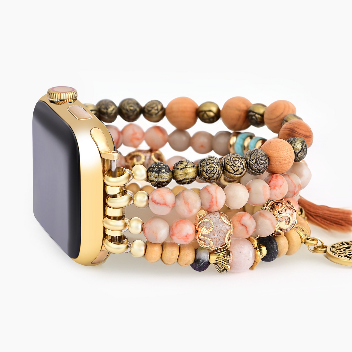 Cinturino elastico per orologio Golden Tree of Life Jasper