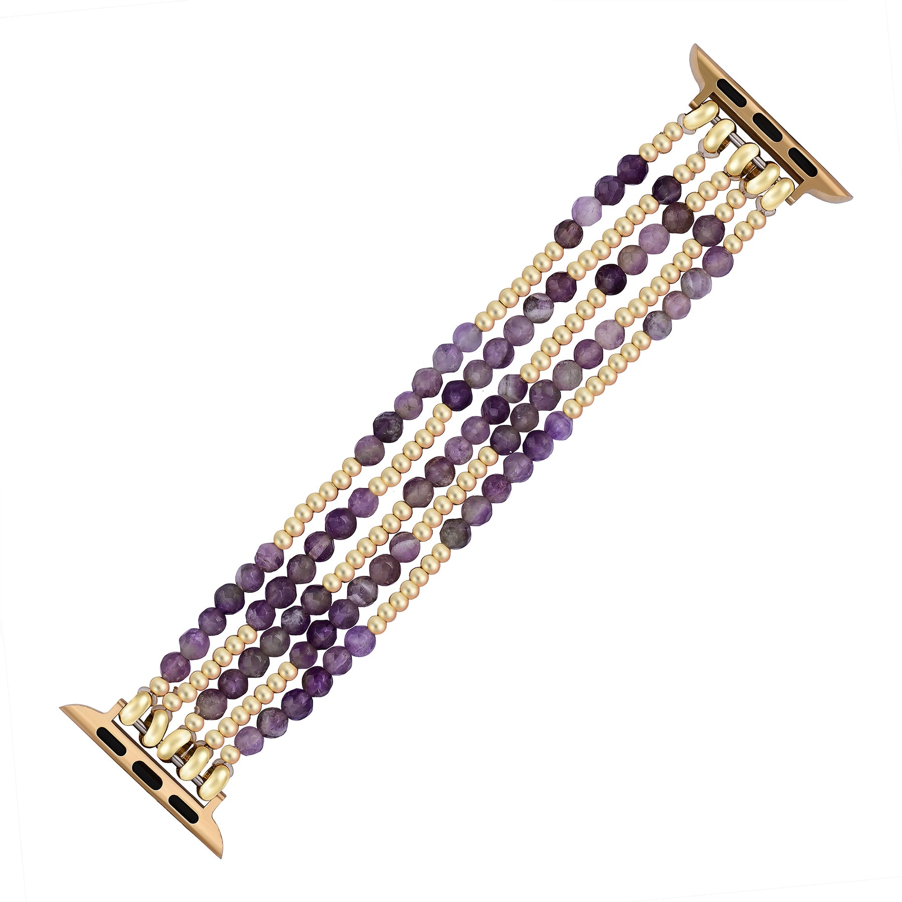 Cinturino elasticizzato Golden Violet Amethyst per Apple Watch