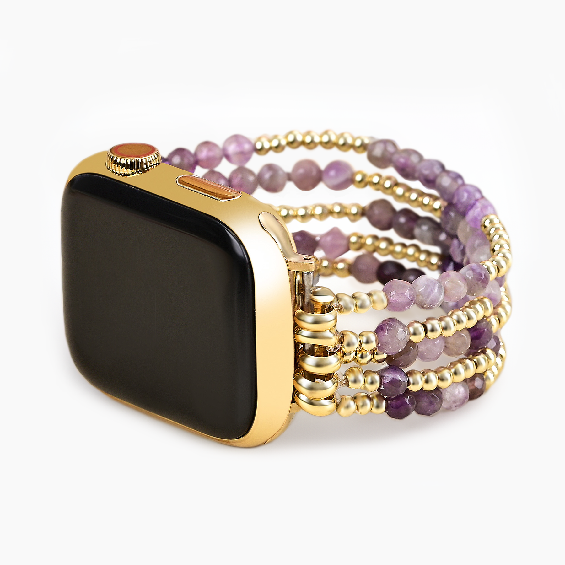 Cinturino elasticizzato Golden Violet Amethyst per Apple Watch