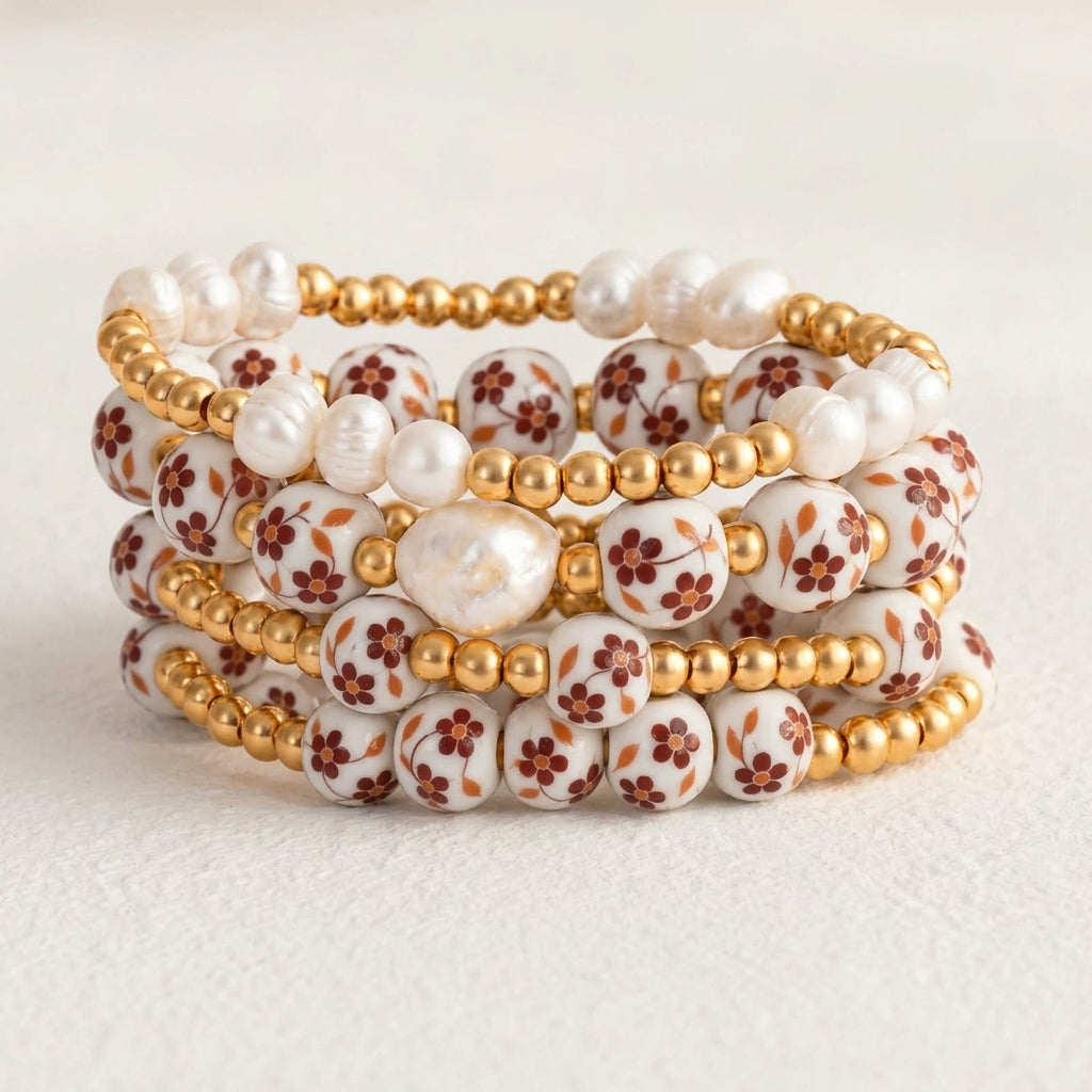 Set di bracciali Porcelain Garden Autumn Blossom