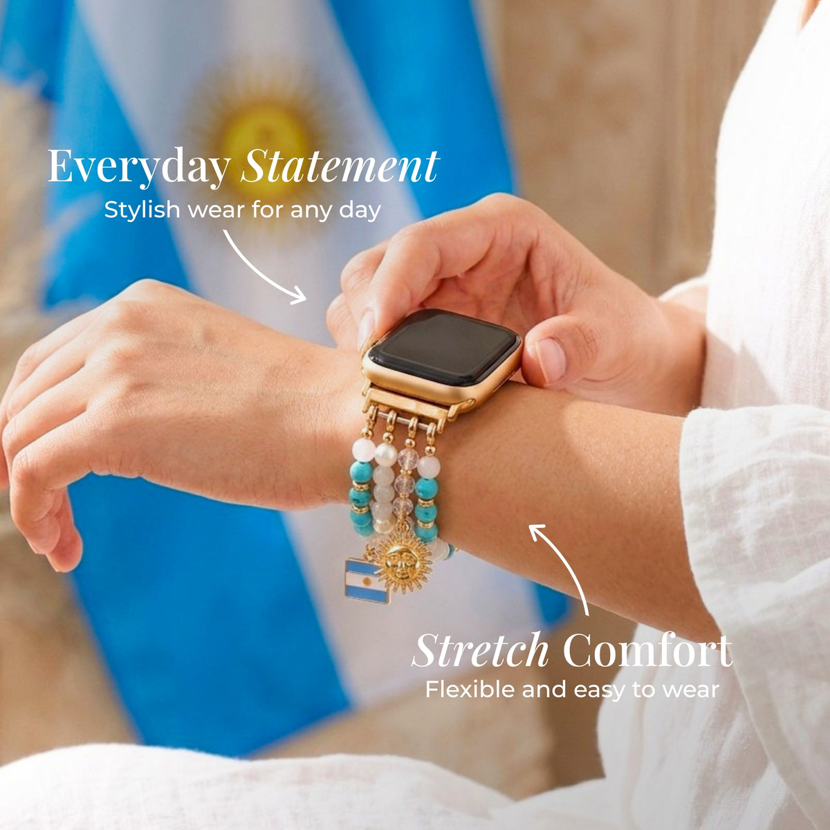 Cinturino elastico Argentina Albiceleste per Apple Watch